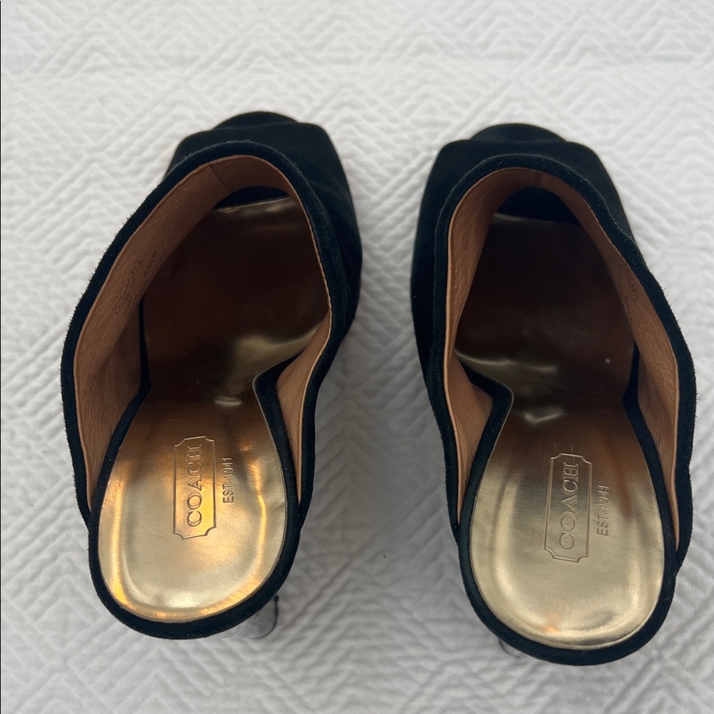 Coach Elegant Black Open-Toe Mules - Picture 4 of 4